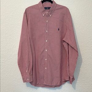 Men's Red Polo Checkered Shirt